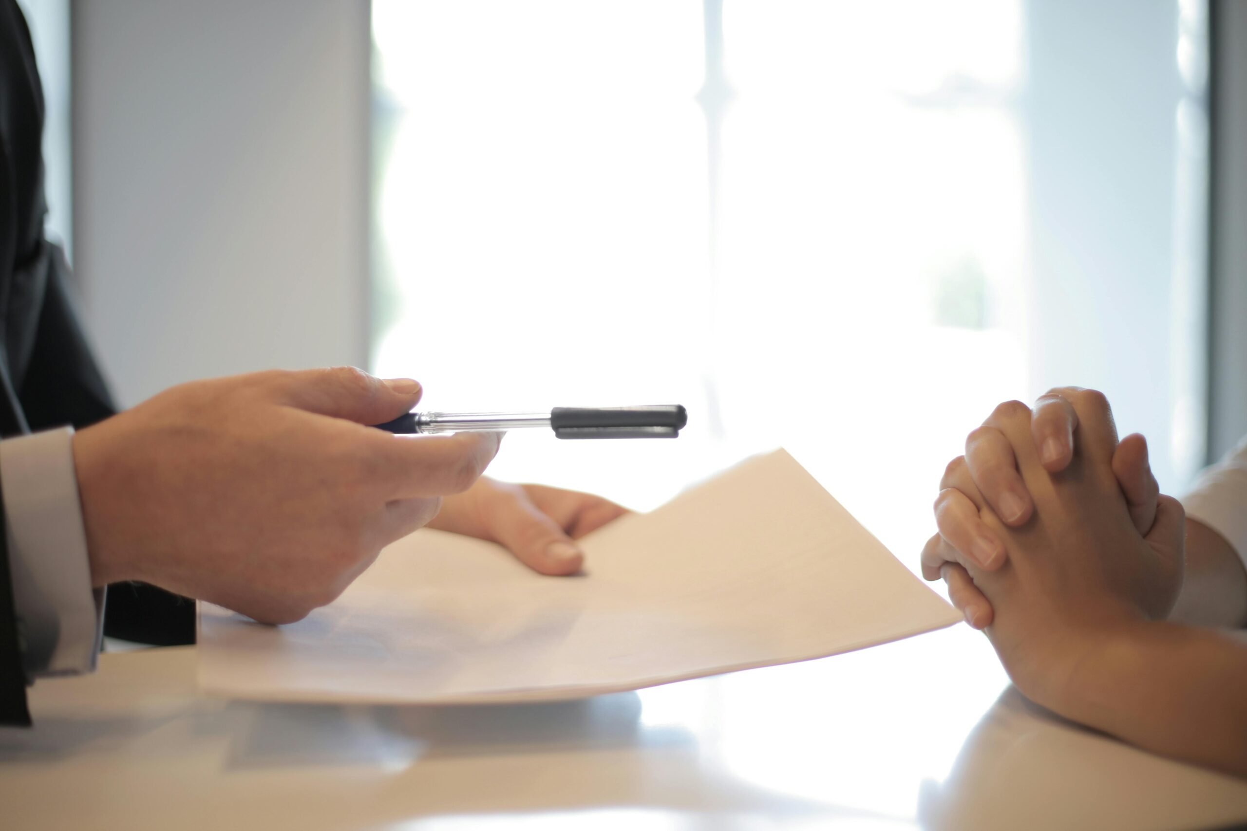 Business professionals discussing flexible payment options