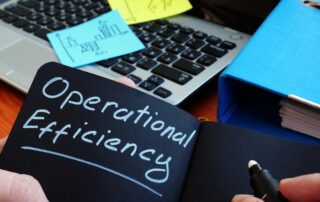 Streamline your operations: Close-up of notebook page titled "Operational Efficiency"