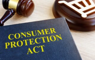 CFPB Crackdown: Gavel and book labeled "Consumer Protection Act" signifying the CFPB crackdown on debt collection practices and fair treatment of consumers.