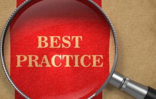 Debt Collection Laws: A magnifying glass highlights "BEST PRACTICE" in debt collection, emphasizing the importance of compliance and ethical strategies.