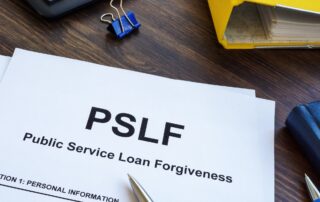 Student Loan Forgiveness: A PSLF form on a desk, representing the growing trend of student loan forgiveness and its impact on debt collection.
